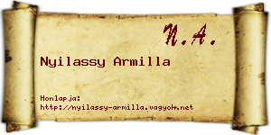 Nyilassy Armilla névjegykártya